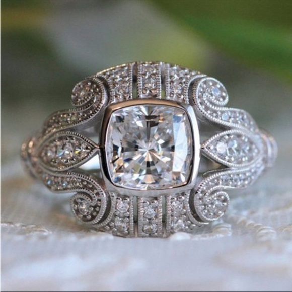 Jewelry - New 925 Silver Vintage Art Deco Diamond Ring 💍